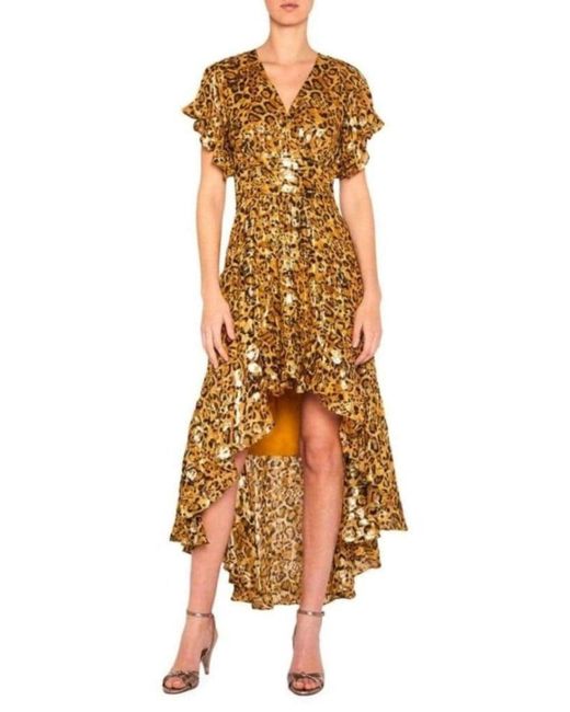 Ba&sh Multicolor Grace High-low Silk-blend Dress