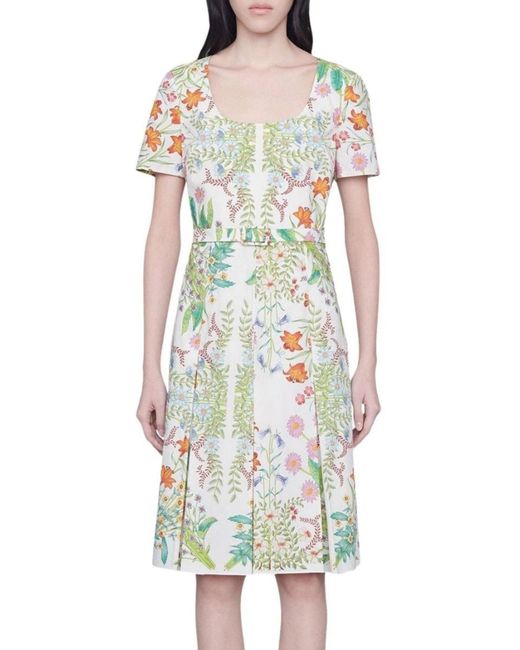 Gucci White Flora Print Cotton Midi Dress