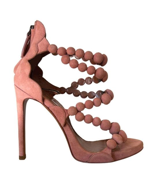 Alaïa Brown Bombe Suede High Heel Sandals