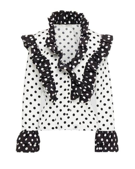 Rodarte Black Ruffled Polka-dot Blouse