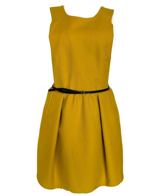 Carven Open Back Pinafore Dress in Yellow Lyst UK