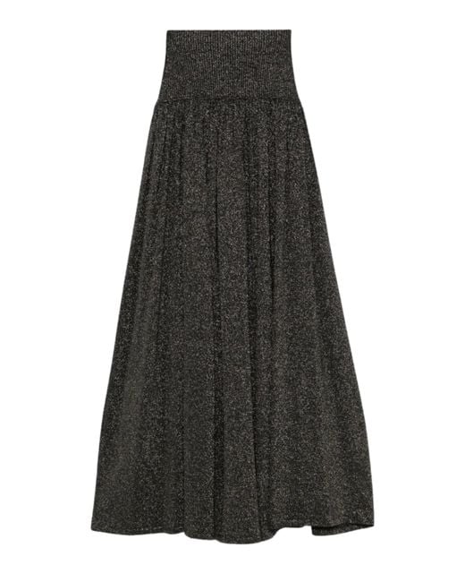 Zimmermann Black Crush Metallic Flare Skirt