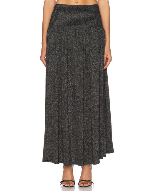 Zimmermann Black Crush Metallic Flare Skirt