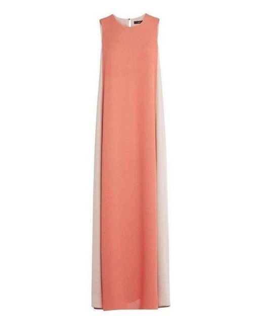 BCBGMAXAZRIA Pink Bethanie Sleeveless Color-blocked Maxi Dress