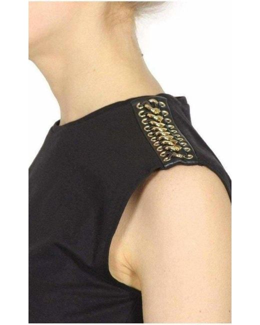 Balmain Black & Gold Chain Trimmed Tank Top