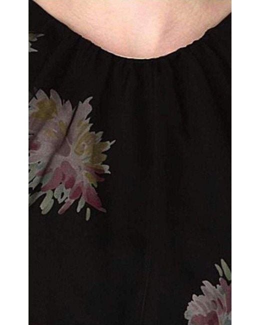 Dries Van Noten Black Organza Overlay Floral Silk-blend Dress