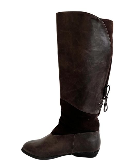ALDO Black Brown Leather Riding Boots