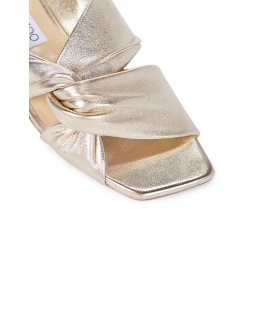 Jimmy Choo White Narisa Twist Slide Sandal
