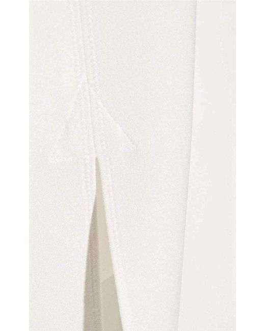 Chloé White Crepe Slit Knee Length Skirt
