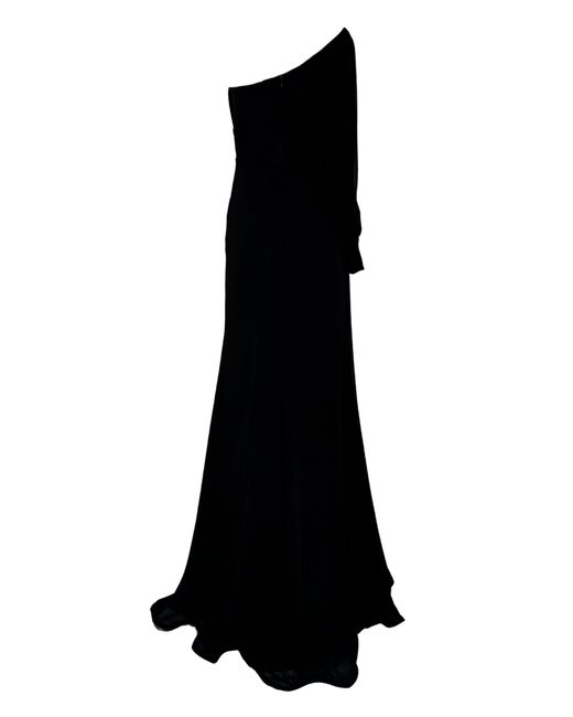 Cult Moda Blue One-shoulder Long Sleeve Chiffon Gown