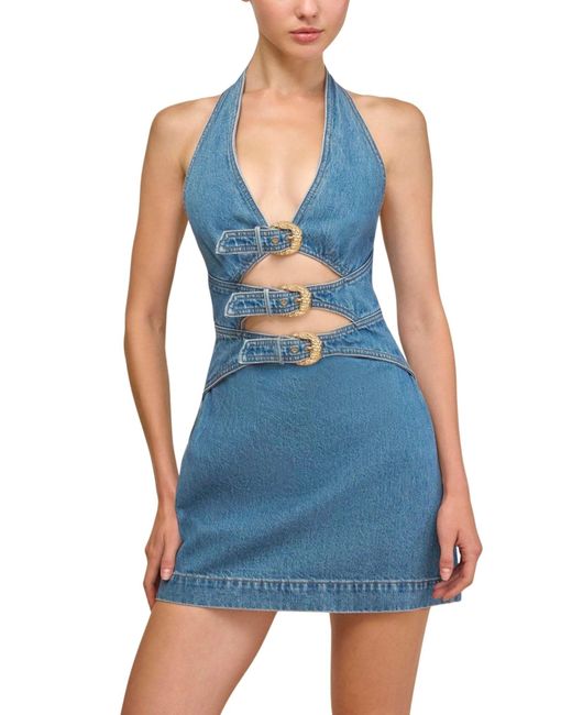 Cult Gaia Blue Anice Cut-out Mini Dress