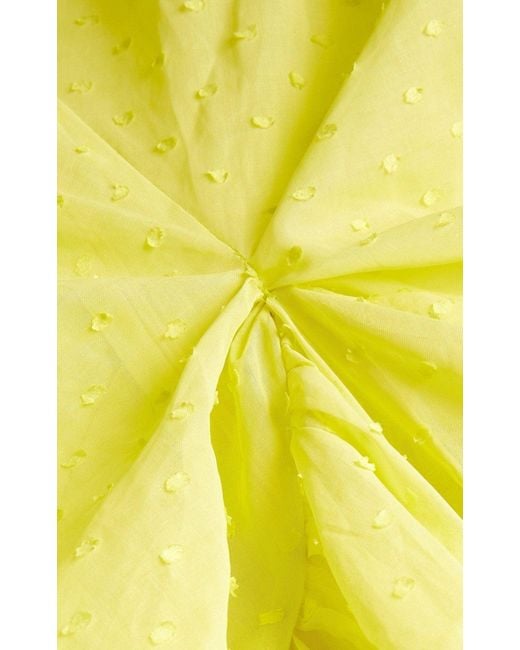 CECILIE BAHNSEN Yellow Juniper Puff-sleeved Midi Dress