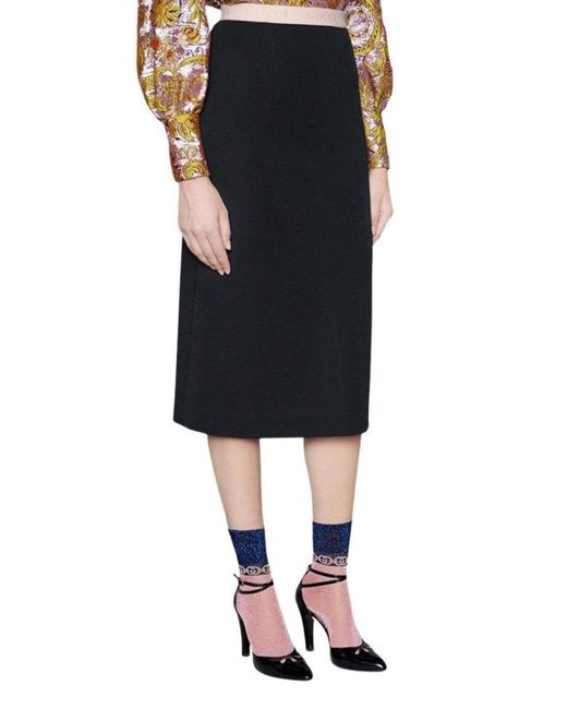 Gucci Blue Interlocking G Chain-trimmed Socks