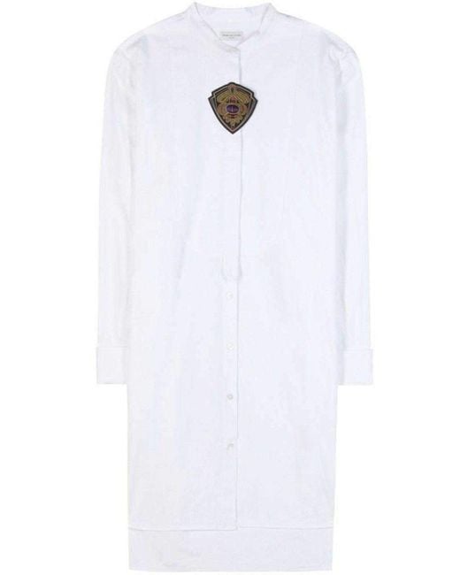 Dries Van Noten White Cotton Shirt Dress