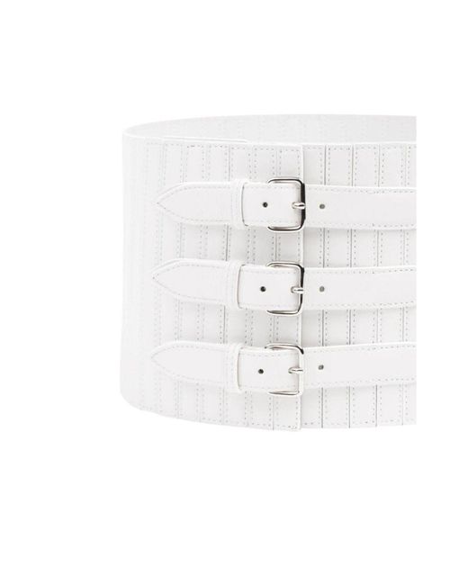 Alaïa White Ribbed Stretch Corset Belt