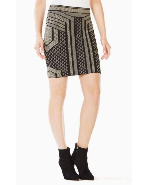 BCBGMAXAZRIA Multicolor Josa Metallic Pencil Skirt