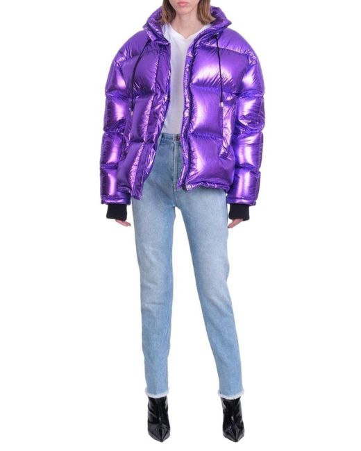 Alexandre Vauthier Purple Viola Polyester Puffer Jacket