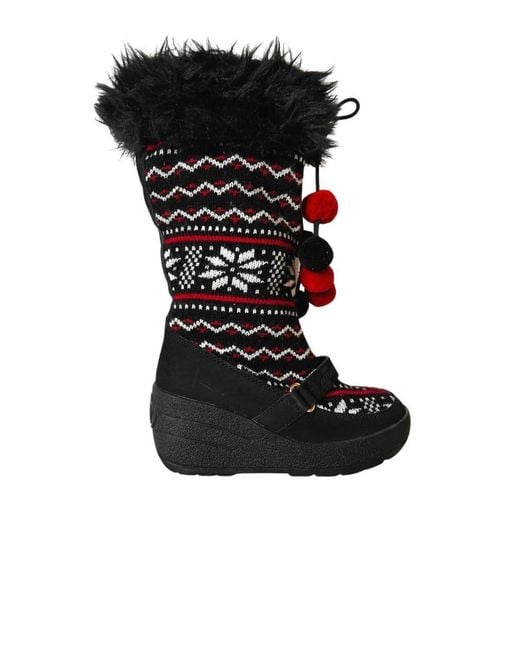 Juicy Couture Red Black White Tall Snow Boots