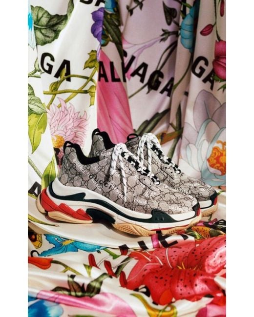 Gucci Brown X Balenciaga The Hacker Project Triple S Sneakers