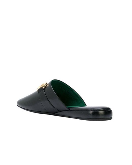 Gucci Black Pericle Horsebit Leather Slippers It 34