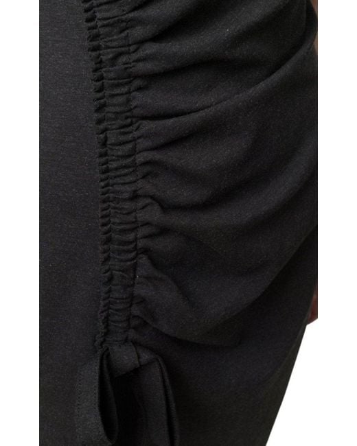 Oscar de la Renta Black Gathered-detail Shift Dress