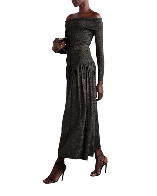 Zimmermann Black Crush Metallic Flare Skirt