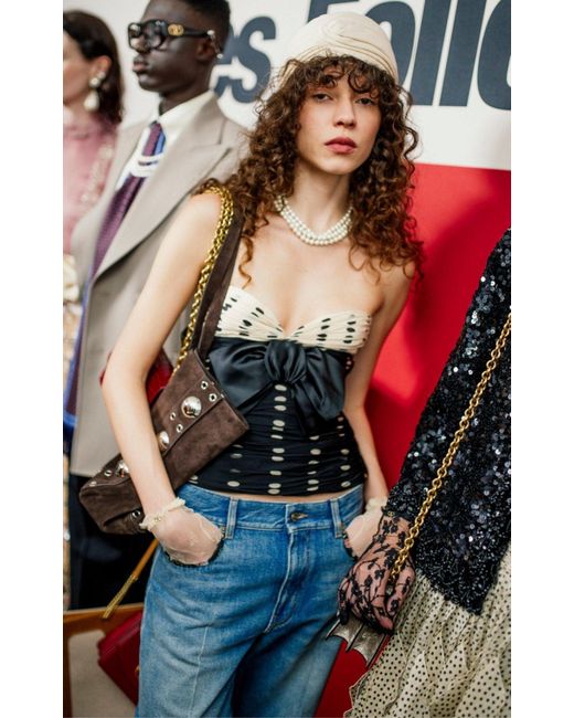 Valentino Black Plusdepois Print Chiffon Top