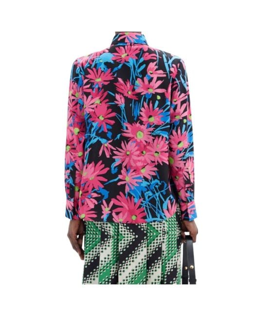 Gucci Red X Ken Scott Floral Print Silk Shirt