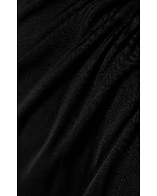 Brandon Maxwell Black Cape-effect Draped Stretch Jersey Gown