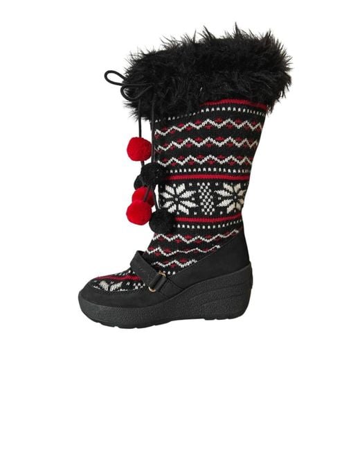 Juicy Couture Red Black White Tall Snow Boots