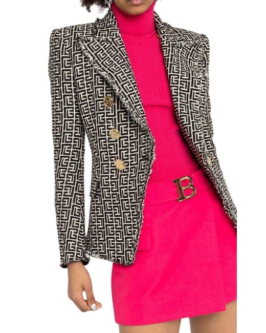Balmain Pink Rib-knit Turtleneck Jumper Fr 44 (us 12)