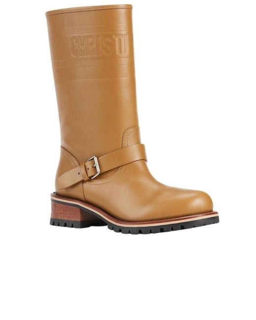 Dior Brown Quest Leather Mid-calf Boots