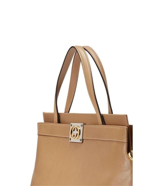 Gucci Brown Medium Leather Tote Bag