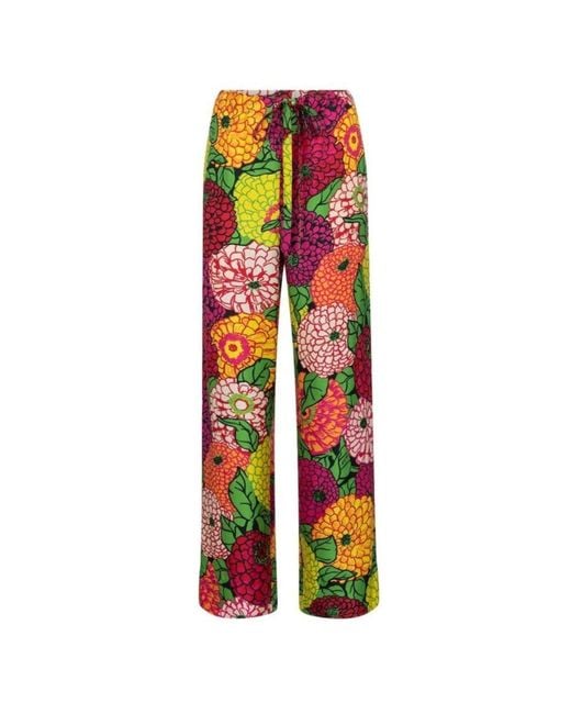 Gucci Multicolor X Ken Scott Floral Silk Straight Pants