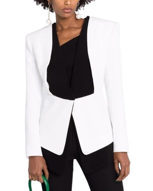 Balmain Black Two-tone Crepe Blazer