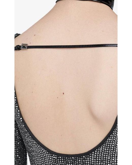 Gucci Black Metallic Effect Bodysuit
