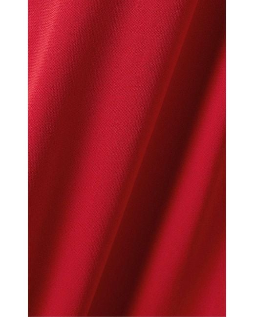 Carolina Herrera Red Ruched Stretch-jersey Maxi Dress
