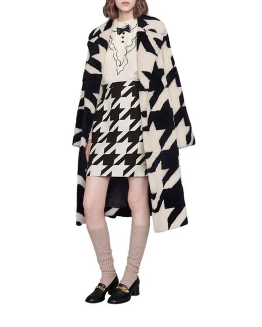Gucci Black Houndstooth Mini Skirt