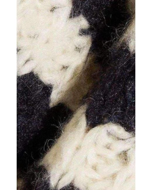 Chloé White Striped Mohair Blend Sweater