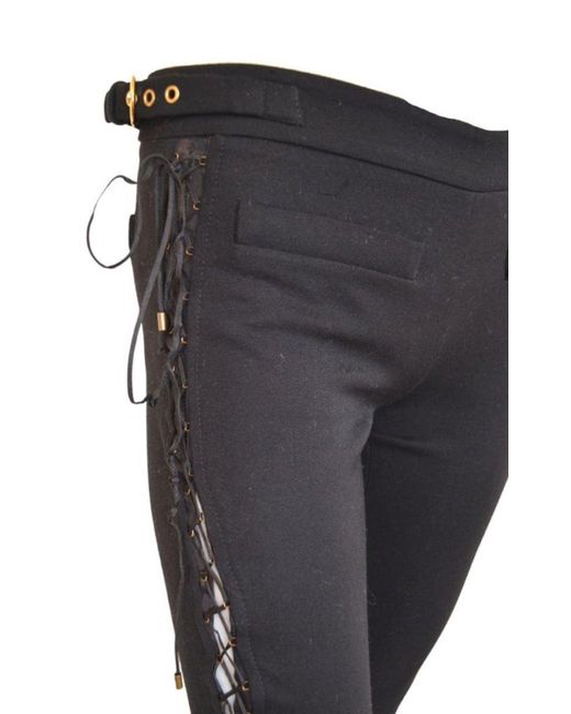 Emilio Pucci Black Criss Cross Peekaboo Leg Pants