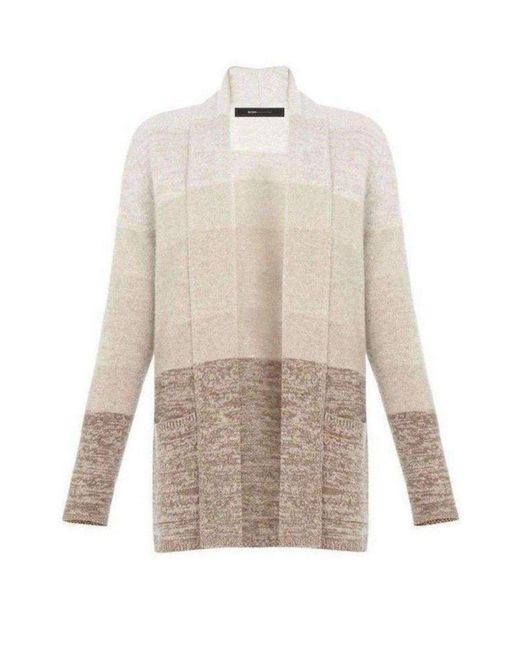 BCBGMAXAZRIA Natural Cashmere Ginata Ombre Shawl Collar Cashmere Blend