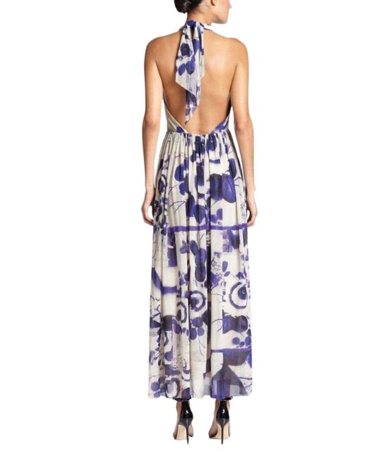 Jean Paul Gaultier Blue Cross Halter Tulle Dress