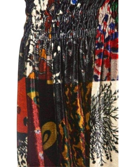 Chloé Black Velvet Patchwork Silk Blend Maxi Skirt