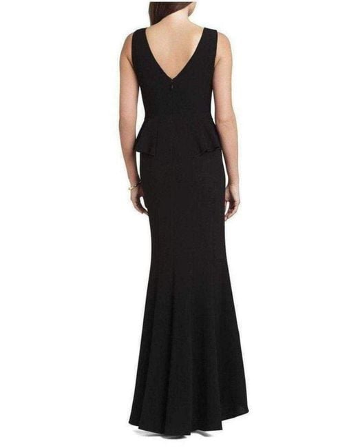 BCBGMAXAZRIA Black Silvia Sleeveless Peplum Long Dress