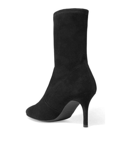 Stuart Weitzman Cling Black Suede Sock Booties