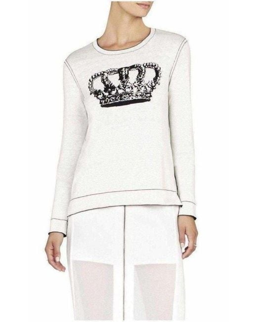 BCBGMAXAZRIA Black Reversible Crown Intarsia Top