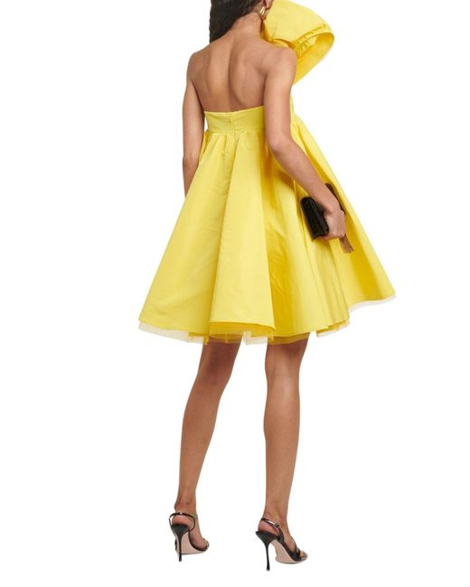 asymmetrical dress wedding guest Chantal Yellow Asymmetrical Satin Maxi Dress, M / Yellow