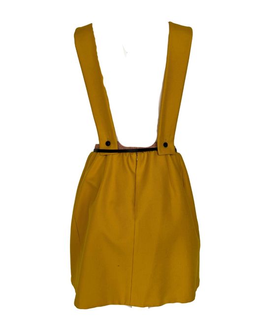 Carven Yellow Open Back Pinafore Dress