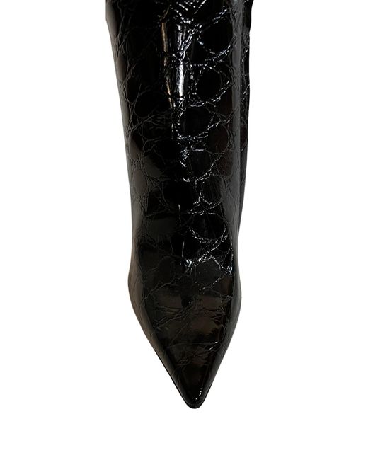 ALDO Black Crock Embossed Patent Leather Boots