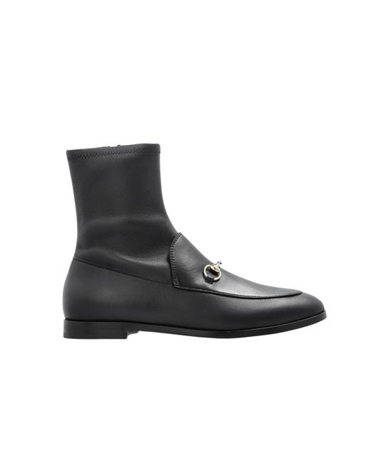 Gucci Jordaan Black Leather Ankle Boots
